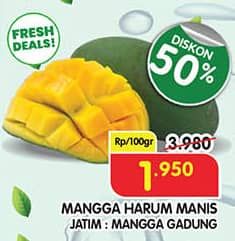 Promo Harga Mangga Harum Manis per 100 gr - Superindo