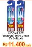 Promo Harga INDOMARET Sikat Gigi Ultra Clean All Variants 3 pcs - Indomaret