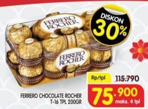 Promo Harga Ferrero Rocher Chocolate T16 200 gr - Superindo