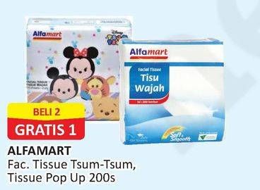 Promo Harga ALFAMART Facial Tissue Tsum-Tsum, Pop Up per 2 pouch 200 pcs - Alfamart