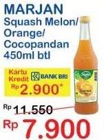 Promo Harga MARJAN Syrup Squash Coco Pandan, Melon, Orange 450 ml - Indomaret