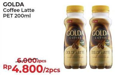 Promo Harga Golda Coffee Drink Dolce Latte per 2 botol 200 ml - Alfamart