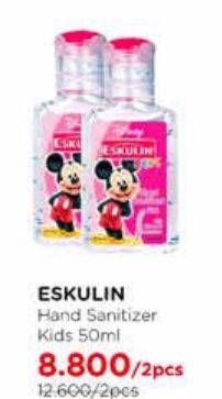 Promo Harga ESKULIN Kids Hand Sanitizer All Variants 50 ml - Watsons