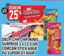 Promo Harga Cha Cha Minis/Cem Cem Stick/Khong Guan Superco  - Hypermart