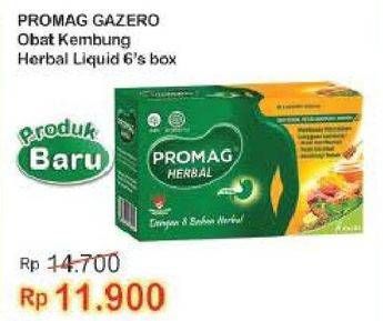 Promo Harga PROMAG Gazero Herbal per 6 sachet 10 ml - Indomaret