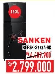Promo Harga SANKEN SK-G232 | Kulkas 2 Pintu 230ltr BK (Black)  - Hypermart