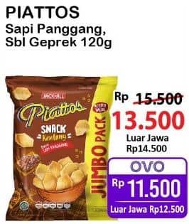 Promo Harga Piattos Snack Kentang Sambal Geprek, Sapi Panggang 120 gr - Alfamart