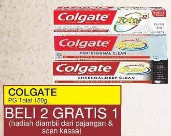Promo Harga COLGATE Toothpaste Total per 3 pcs 150 gr - Yogya