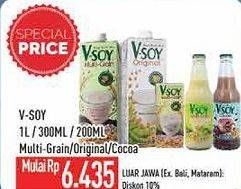 Promo Harga V-SOY Soya Bean Milk Original, Multi Grain 200 ml - Hypermart
