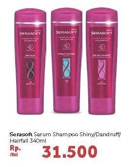 Promo Harga SERASOFT Shampoo Shiny Black, Dandruff, Hair Fall Treatment 340 ml - Carrefour