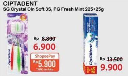 Promo Harga Ciptadent Sikat Gigi Crystal Clean Soft 3 pcs - Alfamart