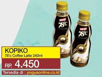 Promo Harga Kopiko 78C Drink Coffee Latte 240 ml - Yogya