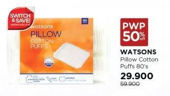 Promo Harga WATSONS Pillow Cotton Puff 80 pcs - Watsons