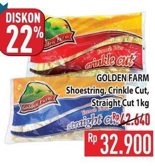 Promo Harga Golden Farm French Fries Shoestring, Crinkle, Straight 1000 gr - Hypermart