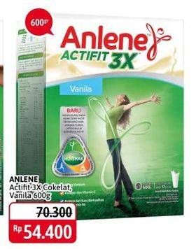 Promo Harga ANLENE Actifit 3x High Calcium Cokelat, Vanilla 600 gr - Alfamidi