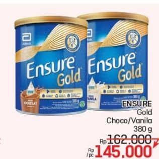 Promo Harga Ensure Gold Wheat Gandum Coklat, Vanilla 380 gr - LotteMart
