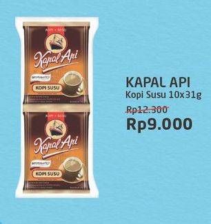 Promo Harga Kapal Api Kopi Susu per 10 sachet 31 gr - Alfamart