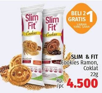 Promo Harga SLIM & FIT Cookies Raisin Cinamon, Dark Coklat 22 gr - LotteMart