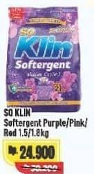 Promo Harga So Klin Softergent Purple Lavender, Rossy Pink, Cheerful Red 1500 gr - Alfamart