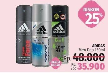 Promo Harga ADIDAS Deo Body Spray 150 ml - LotteMart