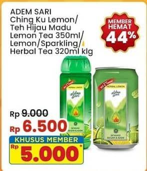 Promo Harga Adem Sari Ching Ku Herbal Lemon, Madu Lemon Tea, Sparkling Herbal Lemon, Herbal Tea, Sensacools 320 ml - Indomaret