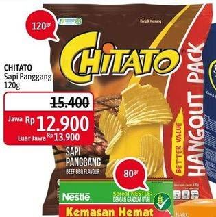 Promo Harga CHITATO Snack Potato Chips Sapi Panggang Beef Barbeque 120 gr - Alfamidi