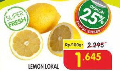 Promo Harga Jeruk Lemon Lokal per 100 gr - Superindo