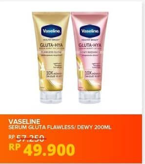 Promo Harga Vaseline Healthy Bright Gluta-Hya Lotion Flawless Bright, Dewy Radiance 200 ml - Yogya
