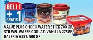 Promo Harga Value Plus Choco Wafer Stick / Stilwel Wafer/ Baleria Asst  - Hypermart