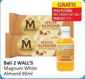 Promo Harga Walls Magnum White Almond 90 ml - Alfamart