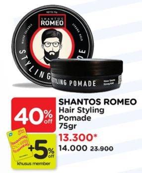 Promo Harga Shantos Romeo Styling Pomade 75 gr - Watsons