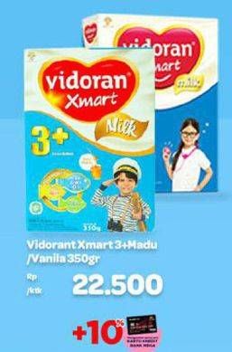 Promo Harga VIDORAN Xmart 3+ Madu, Vanilla 350 gr - Carrefour