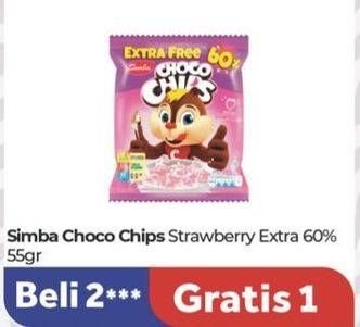 Promo Harga Simba Cereal Choco Chips Strawberry 55 gr - Carrefour