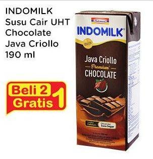 Promo Harga INDOMILK Susu UHT Chocolate Java Criollo 190 ml - Indomaret