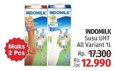 Promo Harga Indomilk Susu UHT All Variants 1000 ml - LotteMart