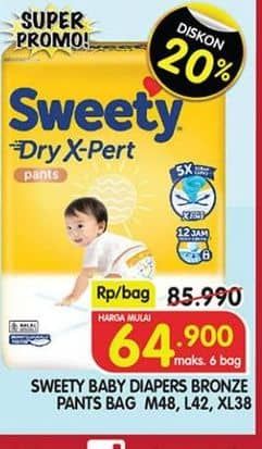 Promo Harga Sweety Baby Diapers Bronze Pants M48L42XL38 M48L42XL38 1 pcs - Superindo
