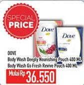Promo Harga DOVE Body Wash Deeply Nourishing, Go Fresh Revive 400 ml - Hypermart