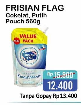 Promo Harga FRISIAN FLAG Susu Kental Manis Cokelat, Putih 560 gr - Alfamart