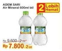 Promo Harga ADEM SARI Air Sejuk per 2 botol 600 ml - Indomaret