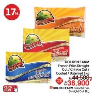 Promo Harga Golden Farm French Fries Straight, Crinkle, Coated 1000 gr - LotteMart