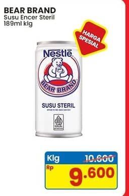 Promo Harga Bear Brand Susu Steril 189 ml - Indomaret
