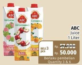 Promo Harga ABC Juice per 3 pcs 1 ltr - Lotte Grosir