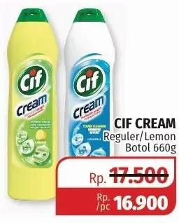Promo Harga CIF Cream Pembersih Serbaguna Lemon, Regular 660 gr - Lotte Grosir