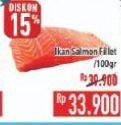 Promo Harga Salmon Fillet per 100 gr - Hypermart