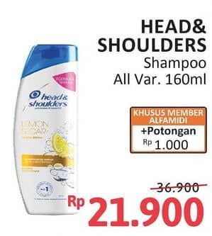 Promo Harga Head & Shoulders Shampoo All Variants 160 ml - Alfamidi