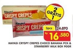 Promo Harga MAYASI Crispy Crepes Choco Banana, Strawberry Milk per 3 pouch 90 gr - Superindo