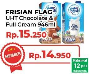 Promo Harga Frisian Flag Susu UHT Purefarm Swiss Chocolate, Full Cream 946 ml - Yogya