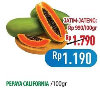 Promo Harga Pepaya California per 100 gr - Hypermart
