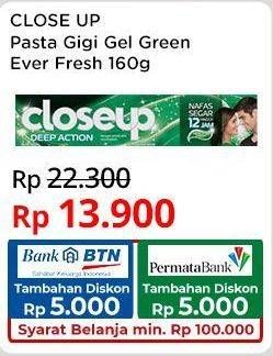 Promo Harga Close Up Pasta Gigi Everfresh Menthol Fresh 160 gr - Indomaret