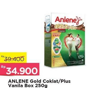 Promo Harga ANLENE Gold Plus Susu High Calcium Cokelat, Vanila 250 gr - Alfamart